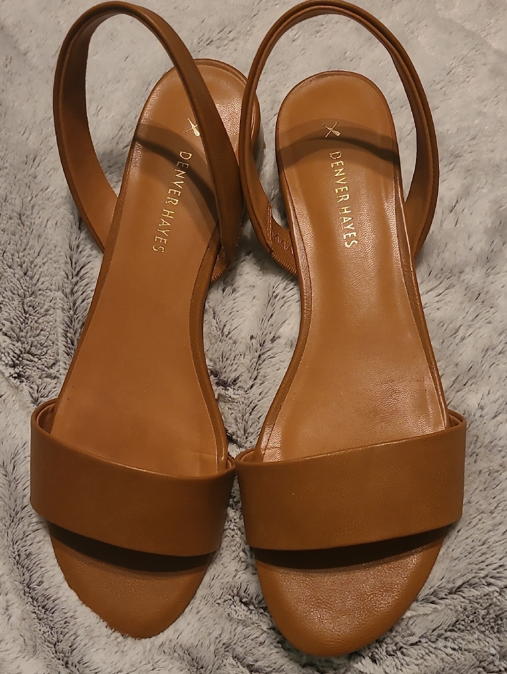 Denver Hayes Cognac Brown Slingback Sandals